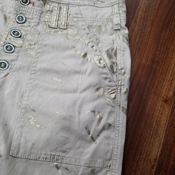 Anthropologie Wanderer Utility Pants Metallic Shimmer Button Fly Size 30 - Picture 6 of 14